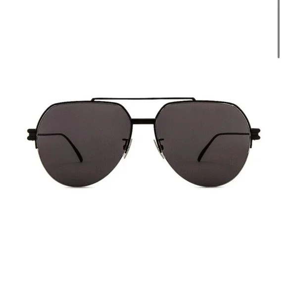 Bottega Veneta Double Bridge Pilot Frame Sunglasses Bottega Veneta Light Ribbon Double Bridge Unisex Aviators  main image 3